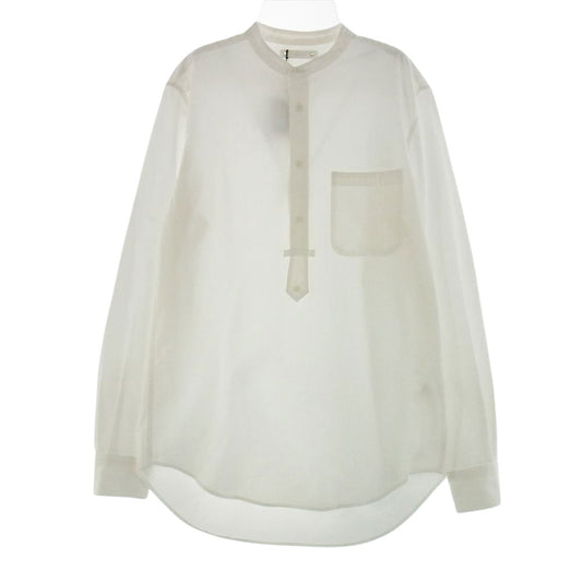 MINEDENIM マインデニム 2202-5001-00-022 OG Light Denim Pullover SH バンドカラー デニム プルオーバー 長袖シャツ ホワイト系 2【極上美品】【中古】