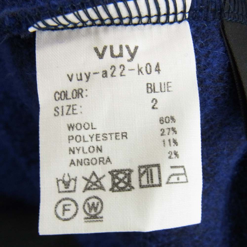 ヴウワイ vuy-a22-K04 woolrich big hoody ビッグフーディ ウール ブルー系 パープル系 42 ２【中古】
