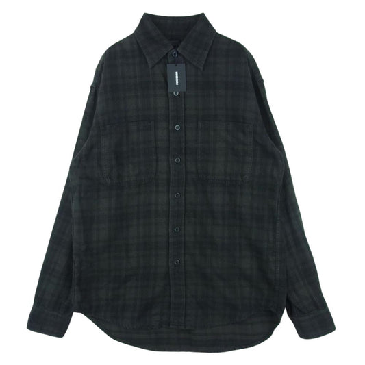 MINEDENIM マインデニム 2209-5004-97-022 Spray Check Flannel Loose SH スプレー チェック 長袖 シャツ ブラック系 ダークグレー系 2【極上美品】【中古】