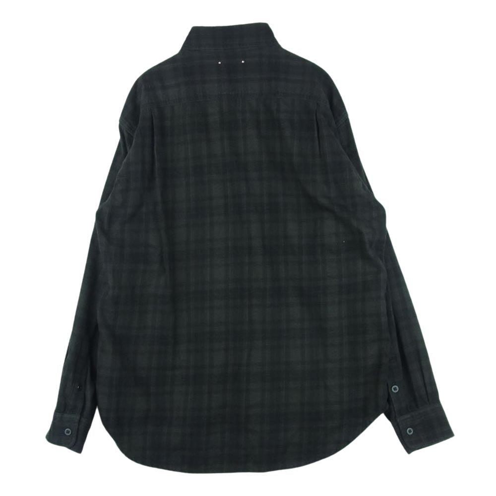 MINEDENIM マインデニム 2209-5004-97-022 Spray Check Flannel Loose SH スプレー チェック 長袖 シャツ ブラック系 ダークグレー系 2【極上美品】【中古】