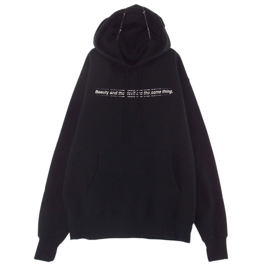 MINEDENIM マインデニム 2011-6001-99-L2 Lettered Print Hoodie プリント プルオーバー パーカー ブラック系 L【極上美品】【中古】