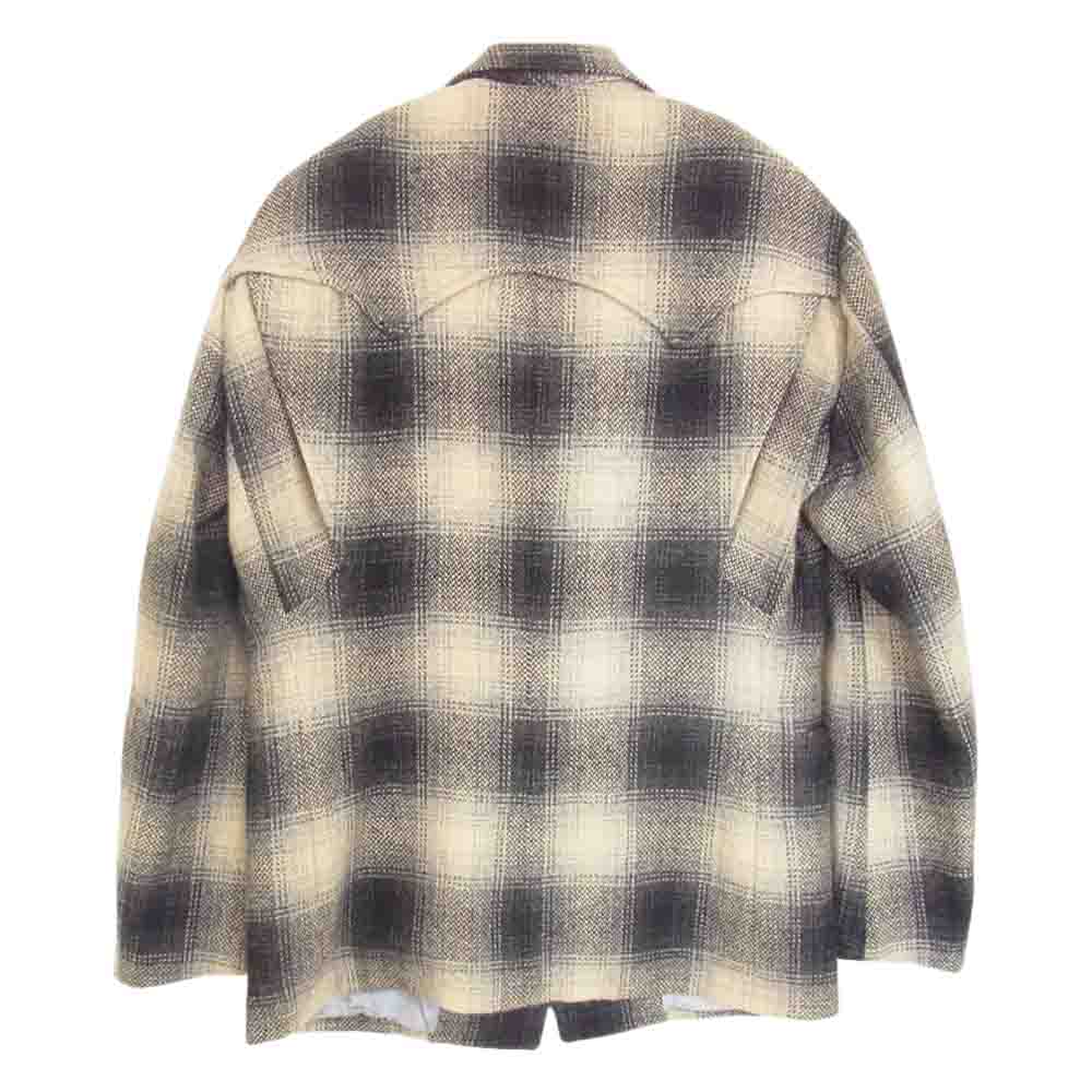 RRL ダブルアールエル 三ツ星タグ オンブレ ウール チェック テーラード ジャケット グレー系 38【中古】