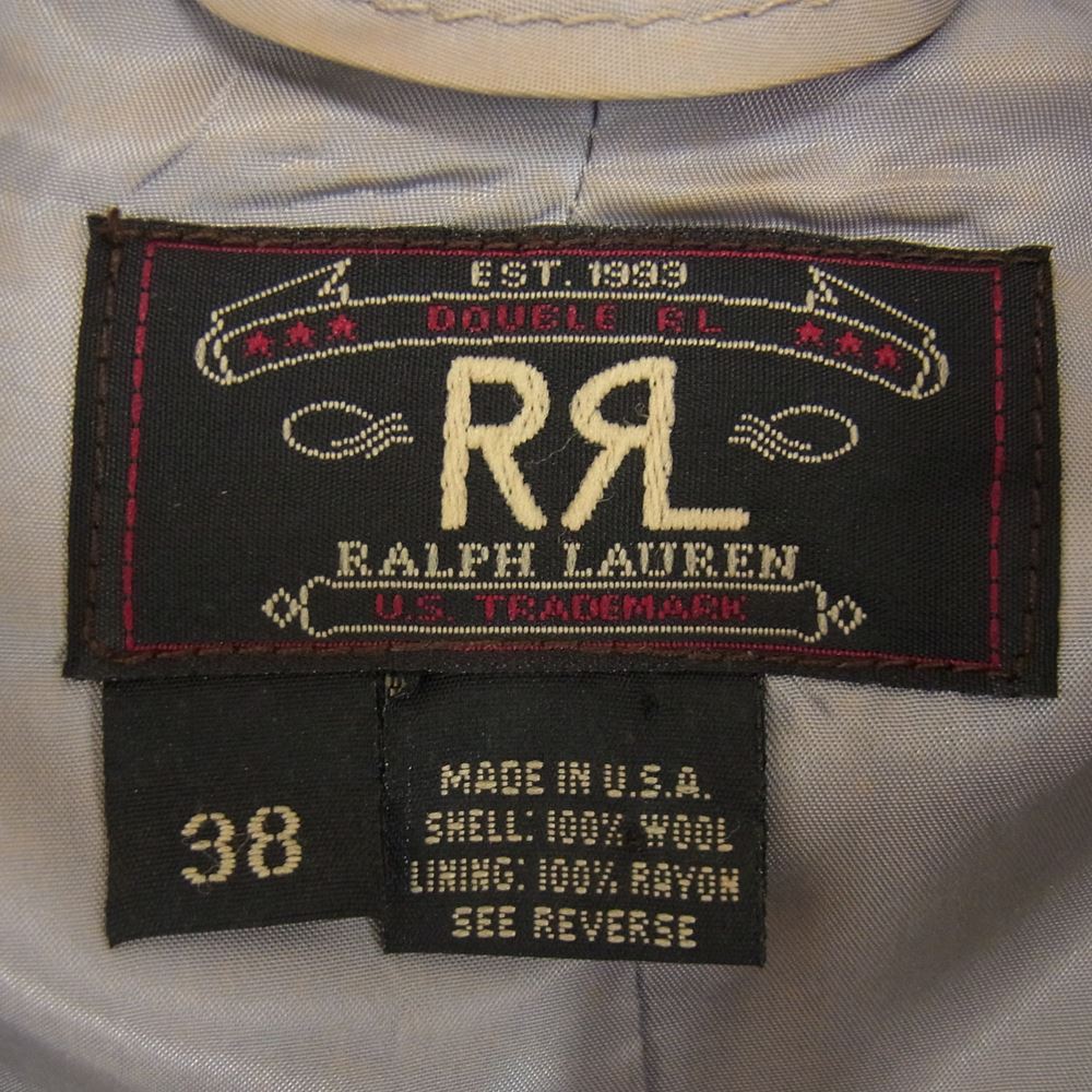 RRL ダブルアールエル 三ツ星タグ オンブレ ウール チェック テーラード ジャケット グレー系 38【中古】