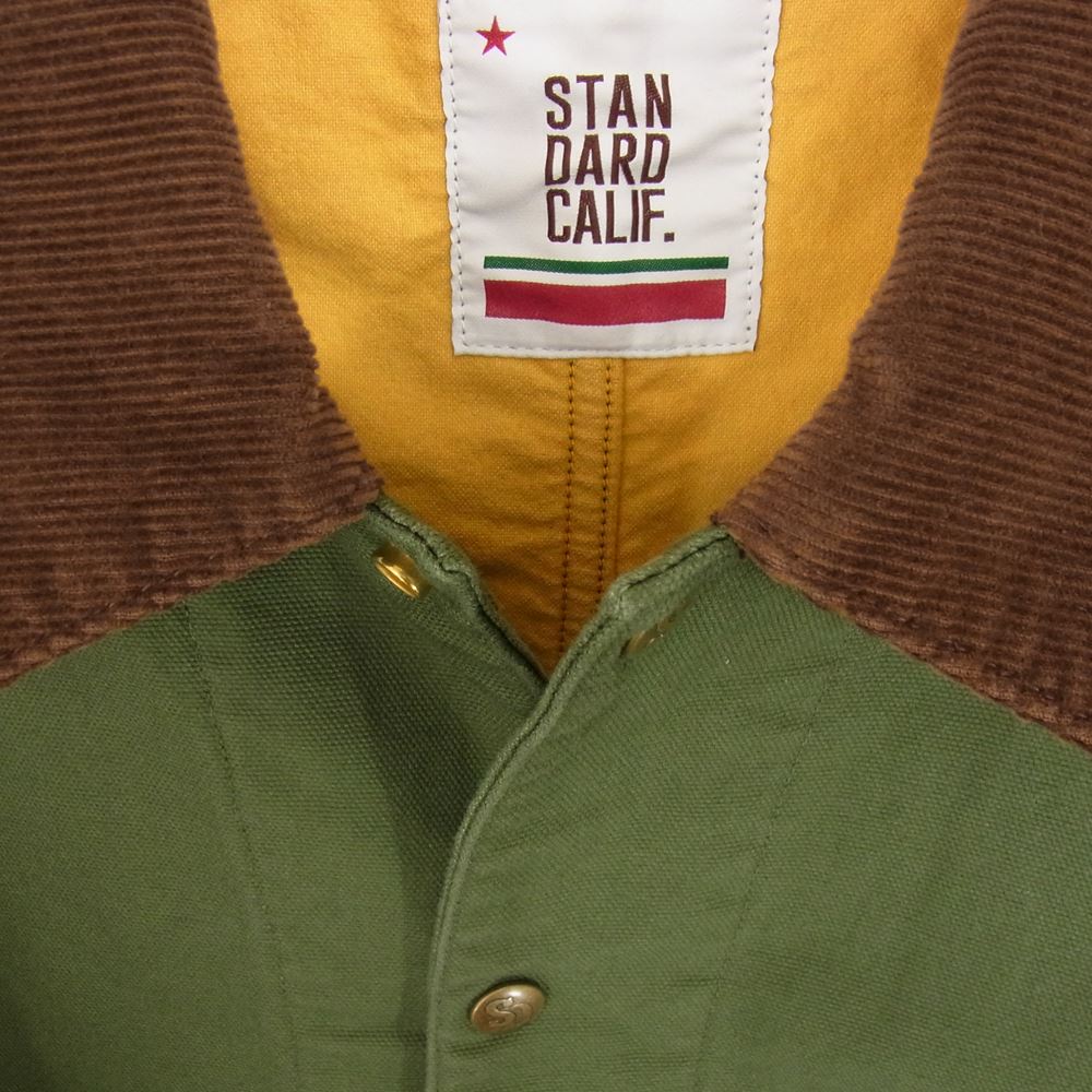 STANDARD CALIFORNIA スタンダードカリフォルニア SD Coverall Jacket 襟コーデュロイ カバーオール ジャケット カーキ系 M【美品】【中古】