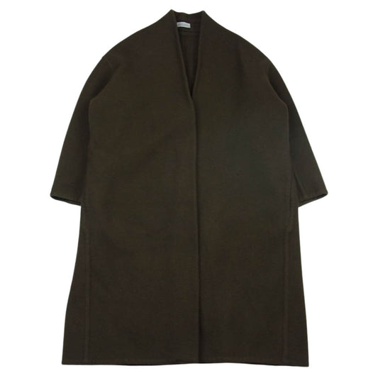 Deuxieme Classe ドゥーズィエムクラス 18-020-500-8010-3-0 ウール ノーカラー ワイド コート ブラウン系【中古】