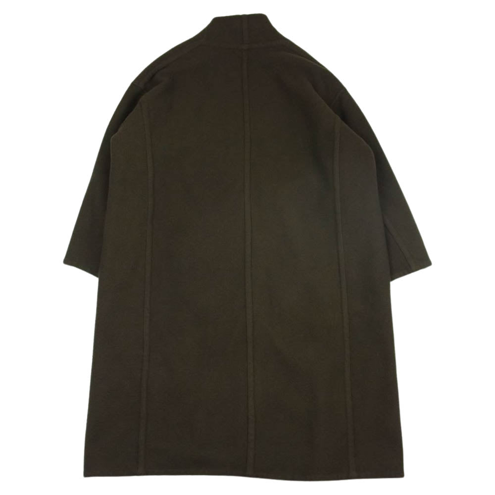 Deuxieme Classe ドゥーズィエムクラス 18-020-500-8010-3-0 ウール ノーカラー ワイド コート ブラウン系【中古】