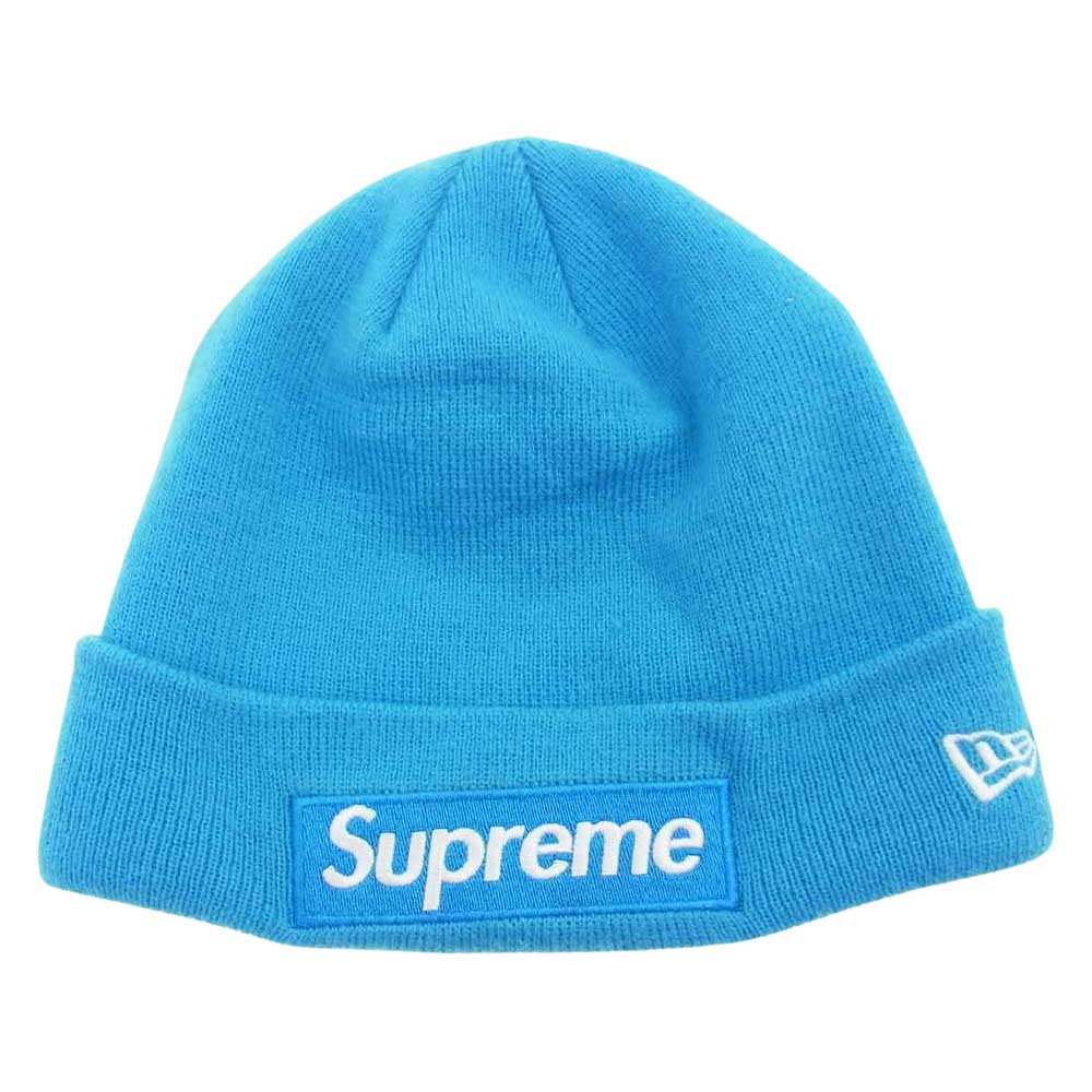 Supreme シュプリーム 18FW New Era Box Logo Beanie ニット キャップ ビーニー  ライトブルー系【中古】