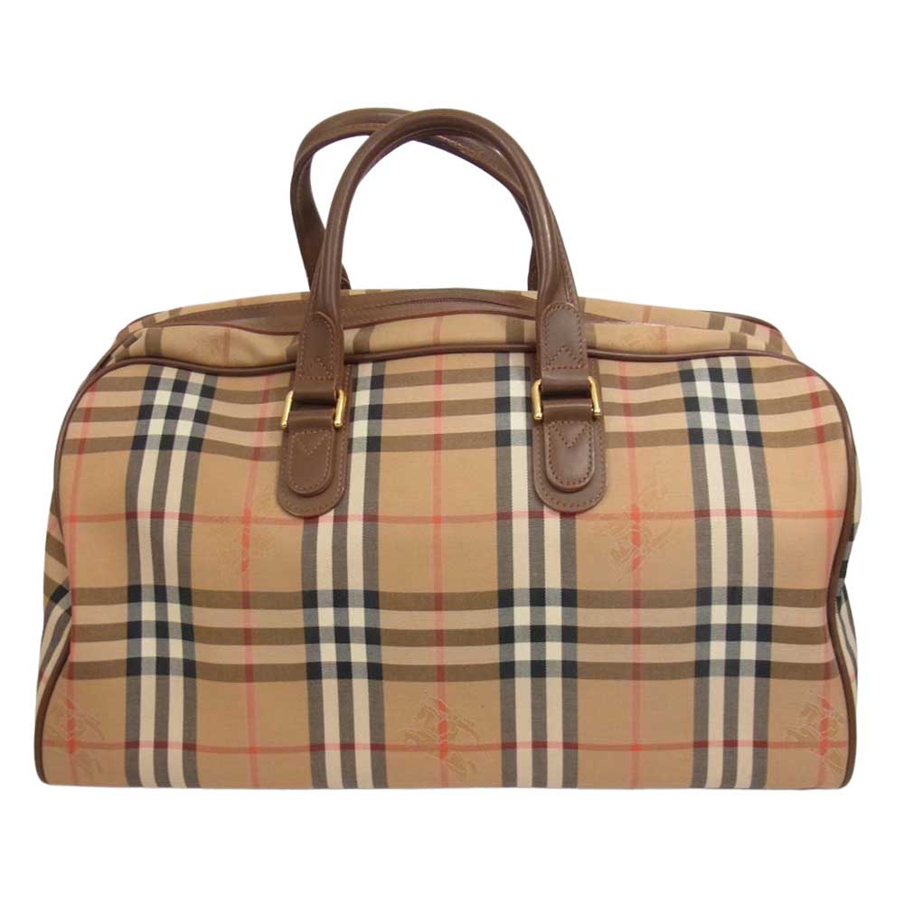 BURBERRY バーバリー シャドウホース ノバチェック ボストン バッグ ブラウン系【中古】