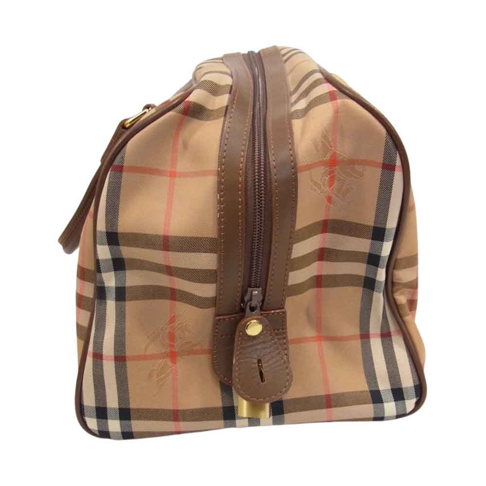 BURBERRY バーバリー シャドウホース ノバチェック ボストン バッグ ブラウン系【中古】