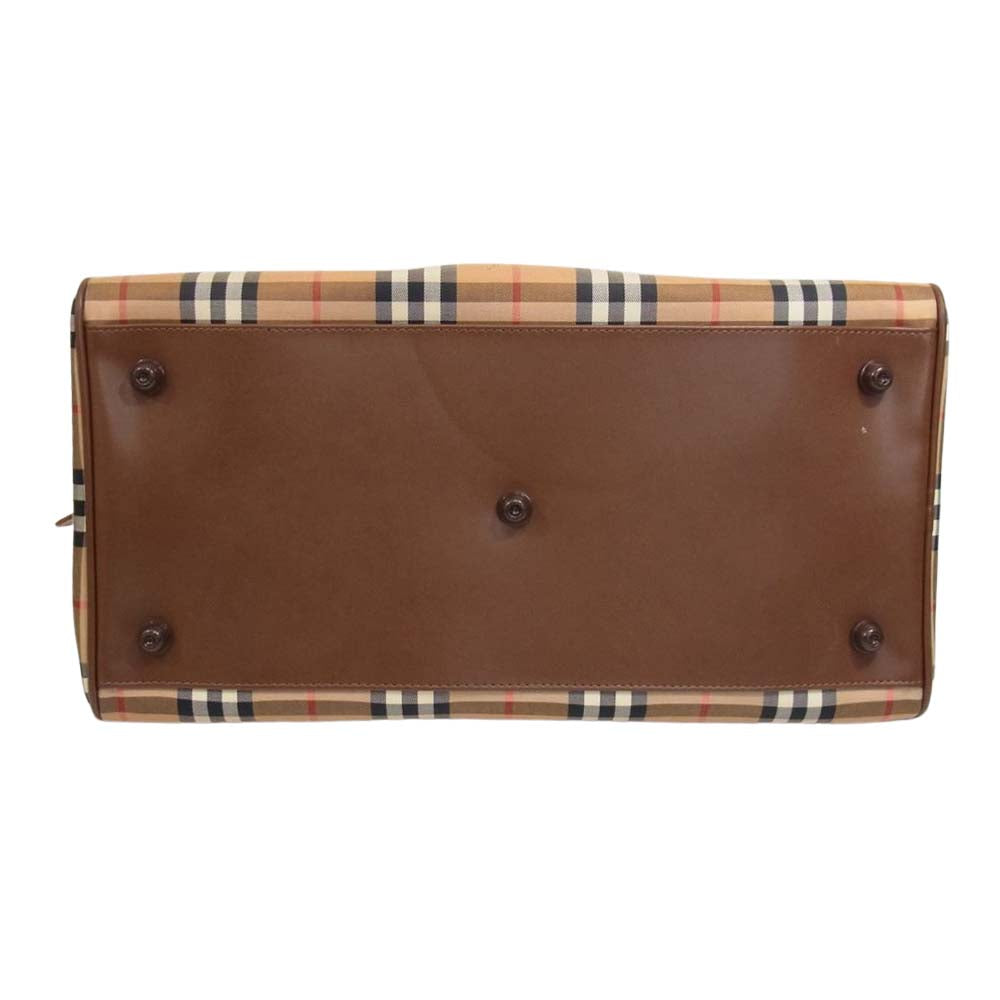 BURBERRY バーバリー シャドウホース ノバチェック ボストン バッグ ブラウン系【中古】