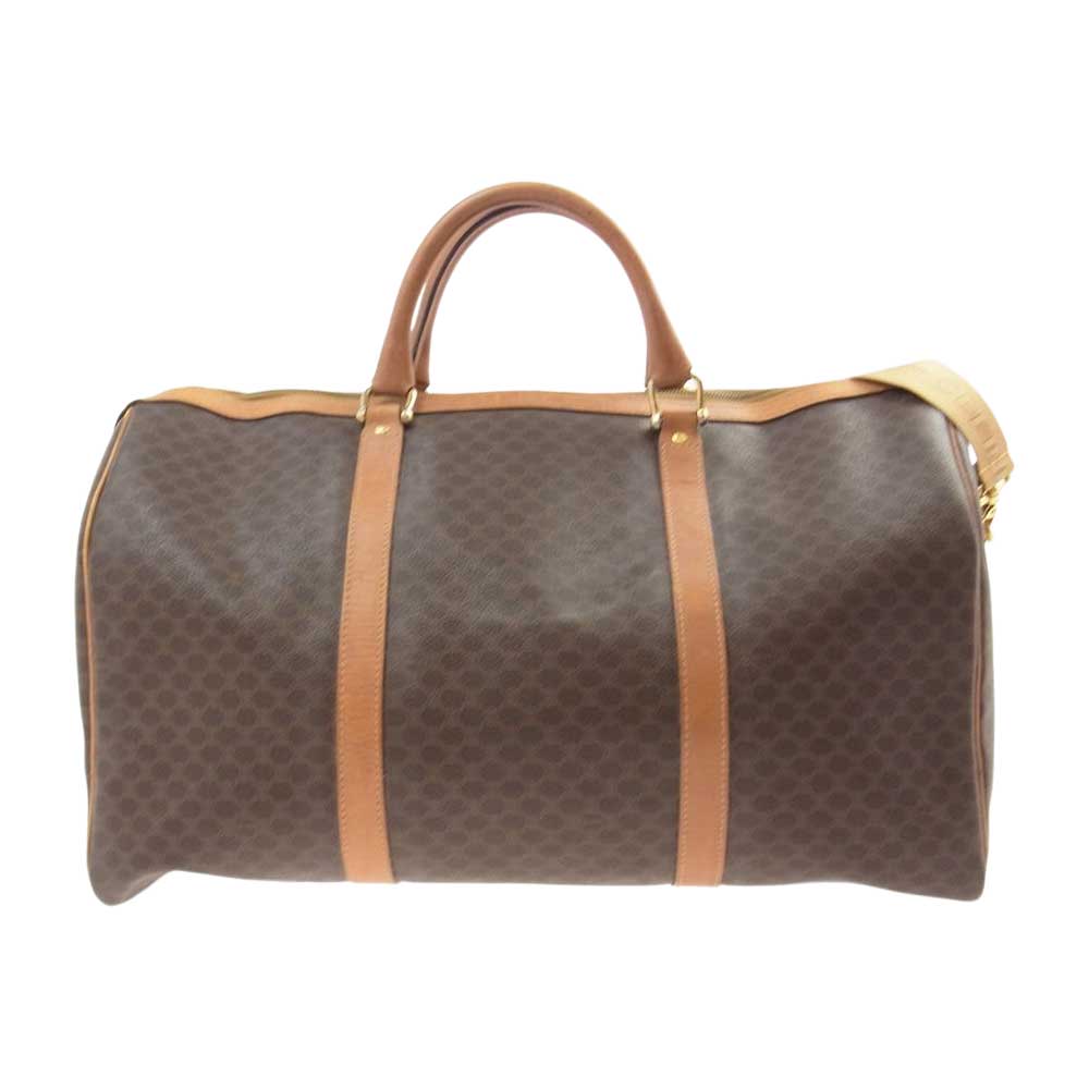CELINE セリーヌ オールド 2Way マカダム ボストン ショルダー バッグ ブラウン系【中古】
