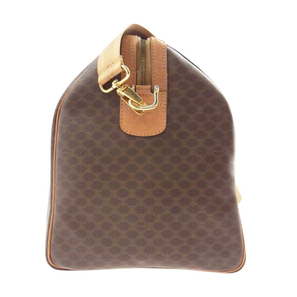 CELINE セリーヌ オールド 2Way マカダム ボストン ショルダー バッグ ブラウン系【中古】