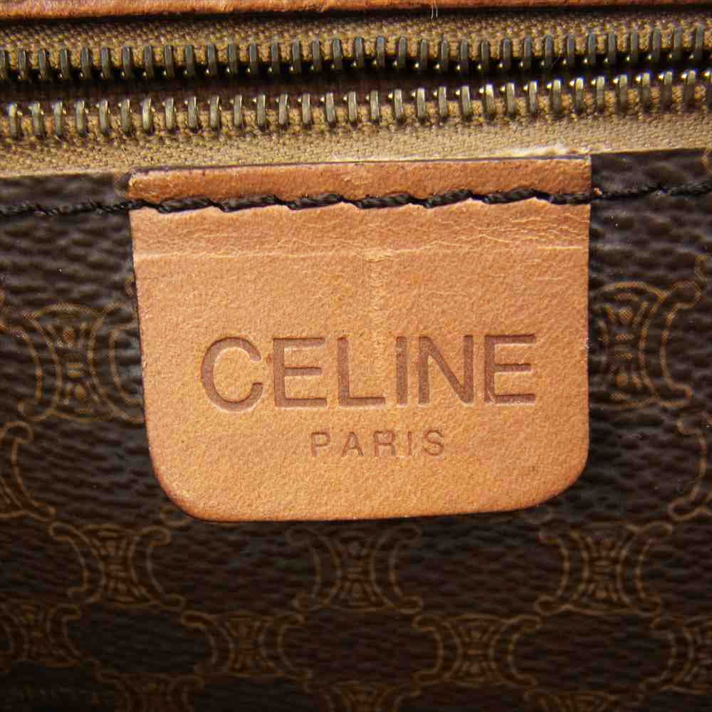 CELINE セリーヌ オールド 2Way マカダム ボストン ショルダー バッグ ブラウン系【中古】