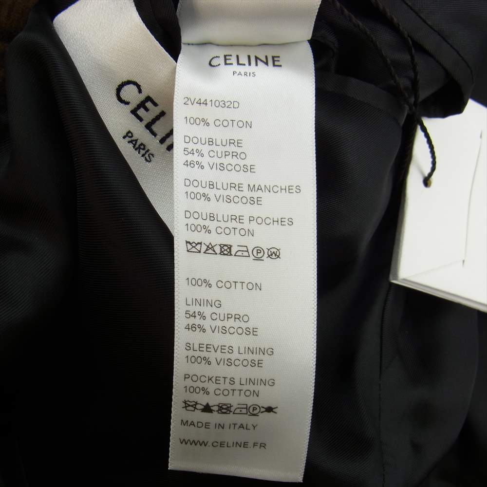 CELINE セリーヌ 19AW 2V441032D コーデュロイ 2B ブレザー テーラード ジャケット ブラウン系【美品】【中古】