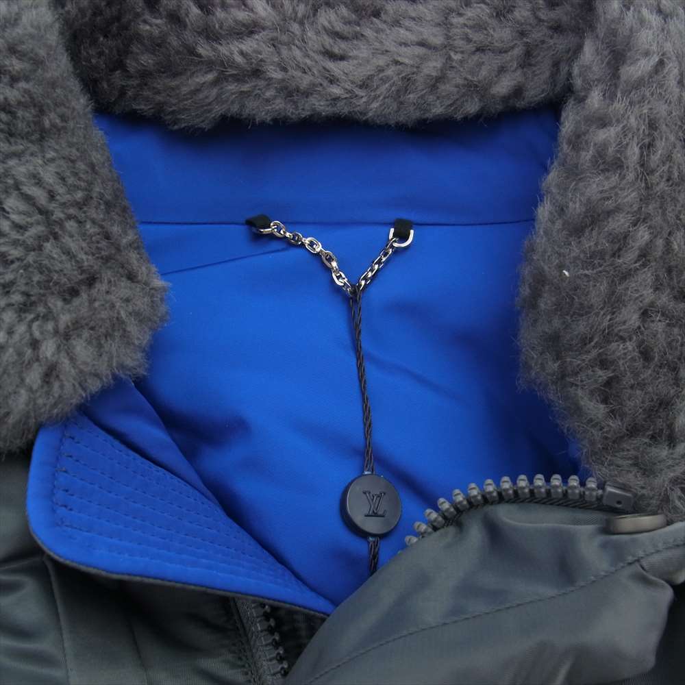 LOUIS VUITTON ルイ・ヴィトン HIB08WRSL 襟ボア ミリタリー フライト ジャケット グレー系 52【美品】【中古】