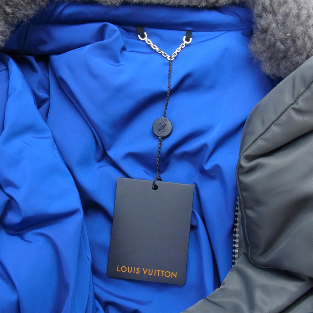 LOUIS VUITTON ルイ・ヴィトン HIB08WRSL 襟ボア ミリタリー フライト ジャケット グレー系 52【美品】【中古】