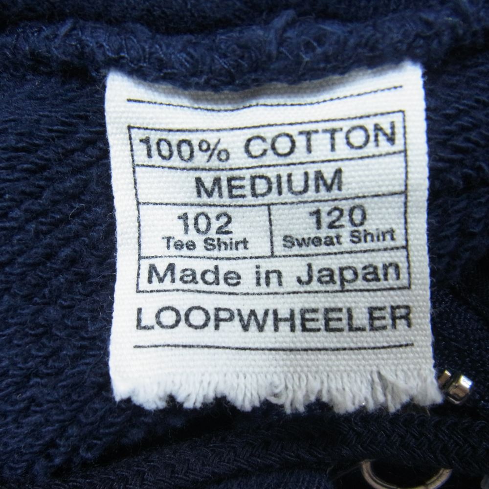 LOOPWHEELER ループウィラー フルジップ スウェット パーカー ネイビー系 M【中古】
