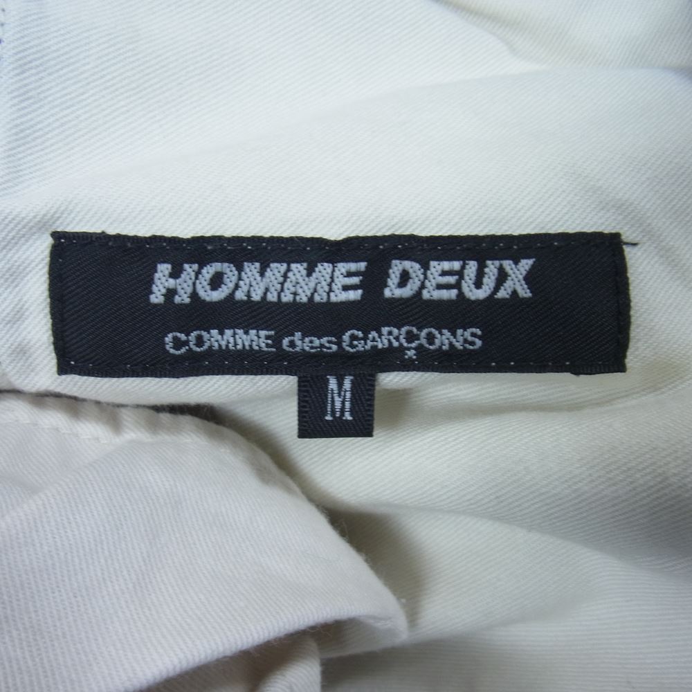 COMME des GARCONS HOMME DEUX コムデギャルソンオムドゥ  DQ-P077 AD2017 ウエストゴム ワイドテーパード イージー パンツ  ネイビー系 M【中古】
