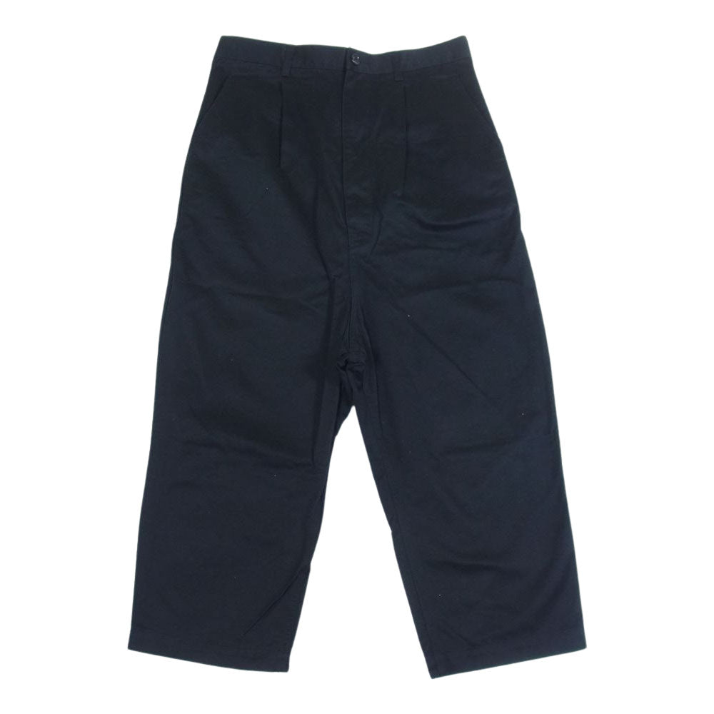 COMME des GARCONS HOMME コムデギャルソンオム HB-P009 AD2018 綿 チノクロス タック パンツ タックチノトラウザー ブラック系 M【中古】