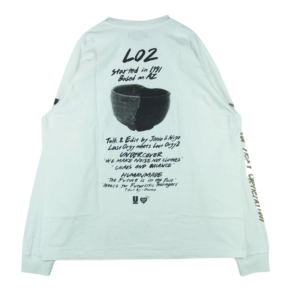 UNDERCOVER アンダーカバー XX24CS002 HUMANMADE ヒューマンメイド LAST ORGY2 L/S T-SHIRT ラストオージー プリント 長袖 Tシャツ ホワイト系 XXL【新古品】【未使用】【中古】