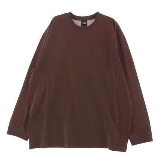 Supreme シュプリーム 22AW NT522021 THE NORTH FACE Pigment Printed L/S ノースフェイス ピグメント プリント ロゴ刺繍 長袖 Tシャツ ブラウン系 XL【極上美品】【中古】