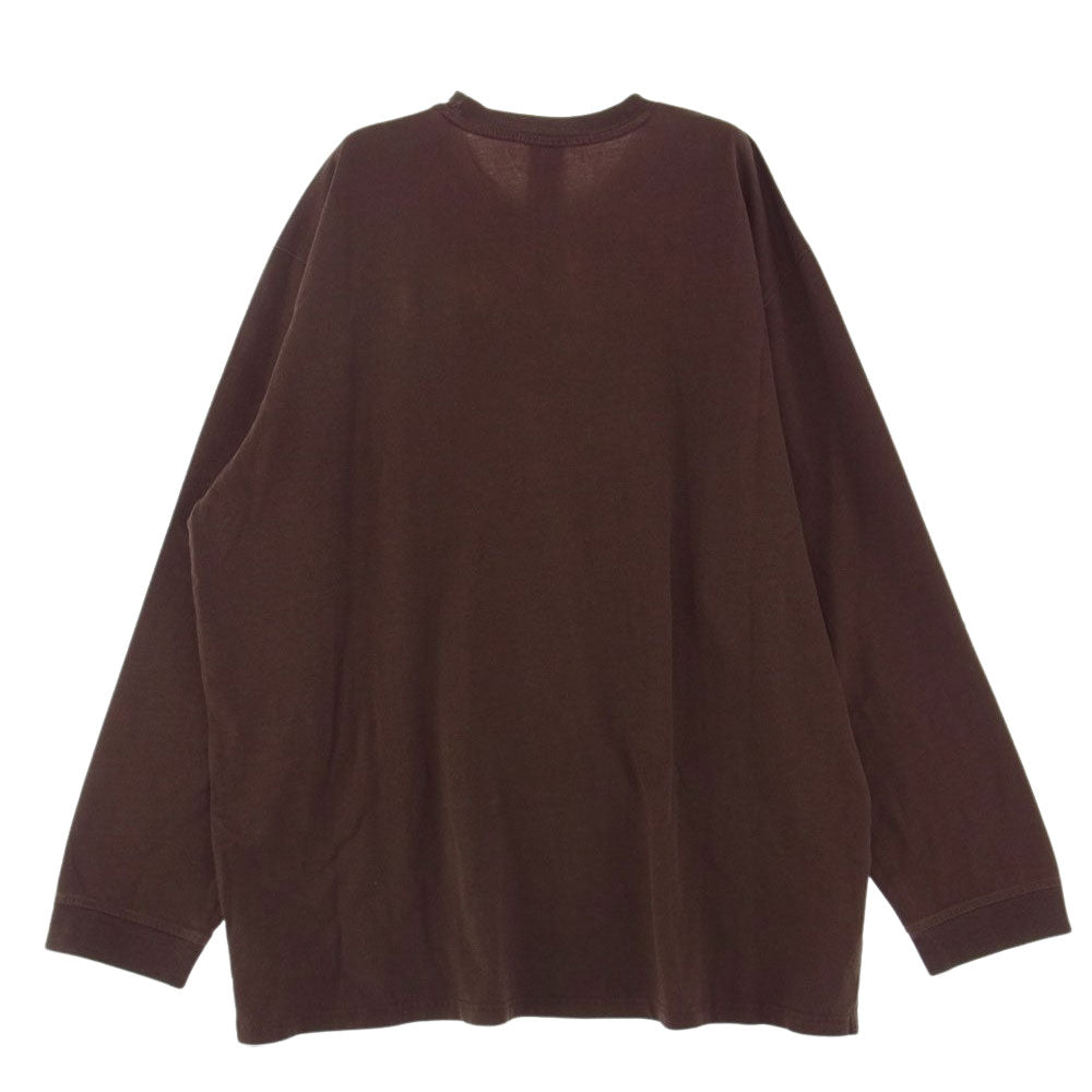 Supreme シュプリーム 22AW NT522021 THE NORTH FACE Pigment Printed L/S ノースフェイス ピグメント プリント ロゴ刺繍 長袖 Tシャツ ブラウン系 XL【極上美品】【中古】