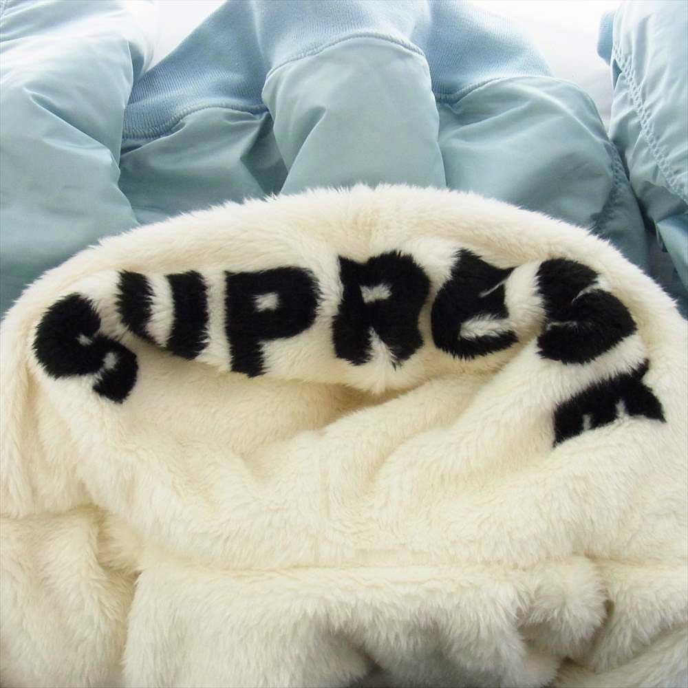 Supreme シュプリーム 22AW Faux Fur Reversible MA-1 フェイクファー リバーシブル ブルゾン ジャケット ライトブルー系 XL【新古品】【未使用】【中古】