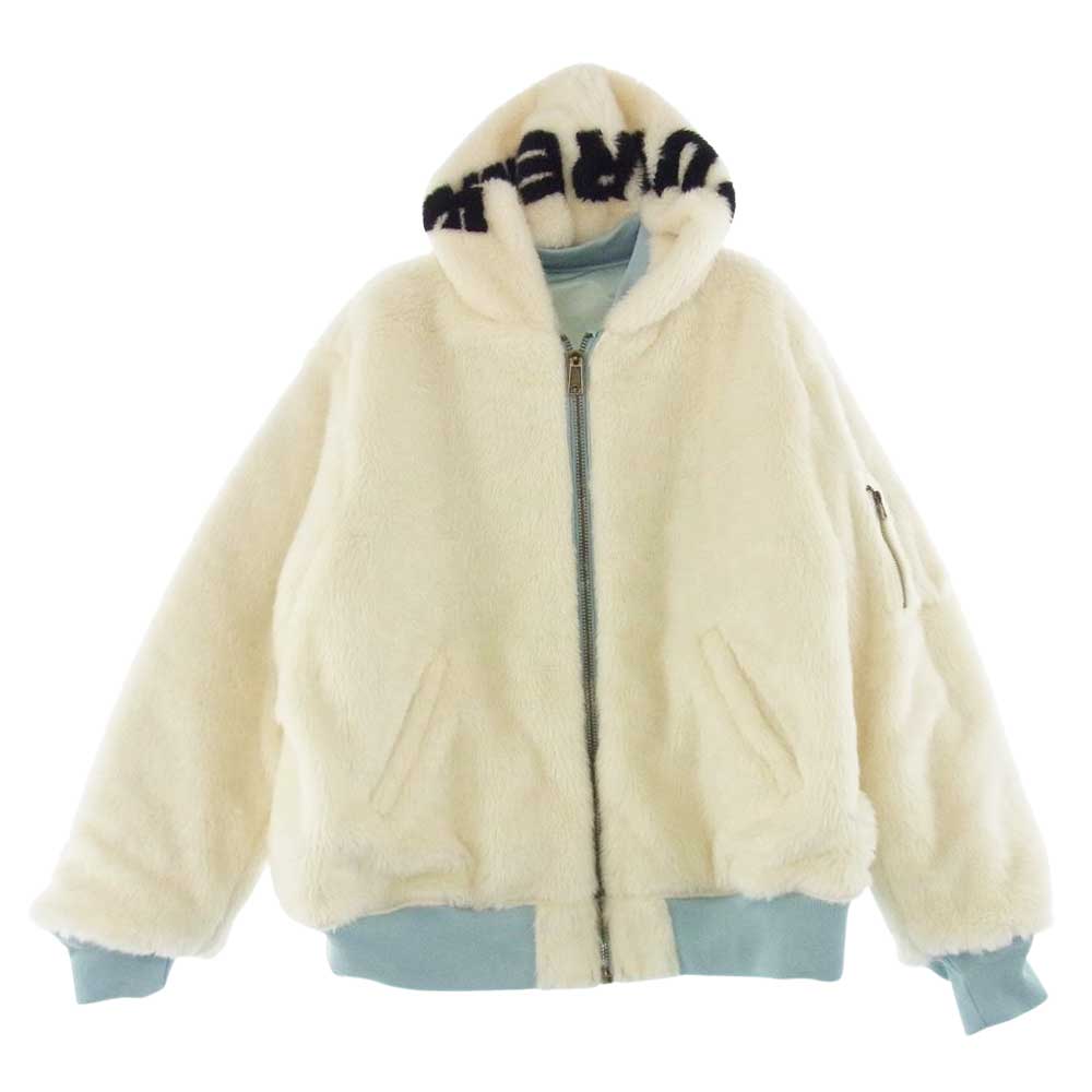 Supreme シュプリーム 22AW Faux Fur Reversible MA-1 フェイクファー リバーシブル ブルゾン ジャケット ライトブルー系 XL【新古品】【未使用】【中古】
