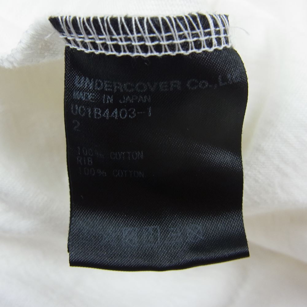 UNDERCOVER アンダーカバー 22SS UC1B4403-1 加工 プリント 長袖 コットン スウェット シャツ ホワイト系 2【中古】