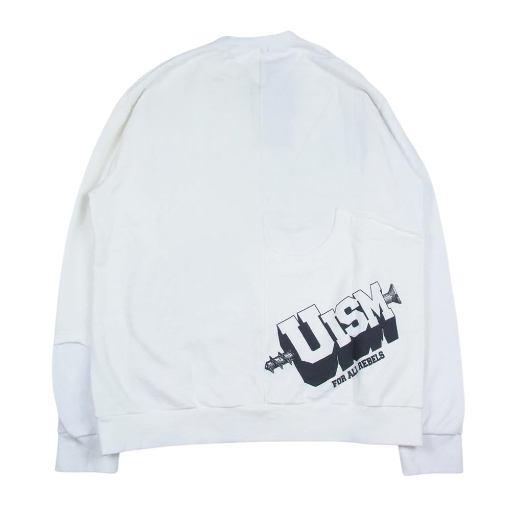 UNDERCOVER アンダーカバー 22SS UI1B4801 Undercoverism アンダーカバーイズム 再構築 カスタム クルーネック スウェット ホワイト ホワイト系 3【中古】