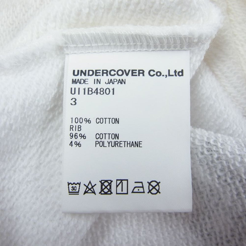 UNDERCOVER アンダーカバー 22SS UI1B4801 Undercoverism アンダーカバーイズム 再構築 カスタム クルーネック スウェット ホワイト ホワイト系 3【中古】
