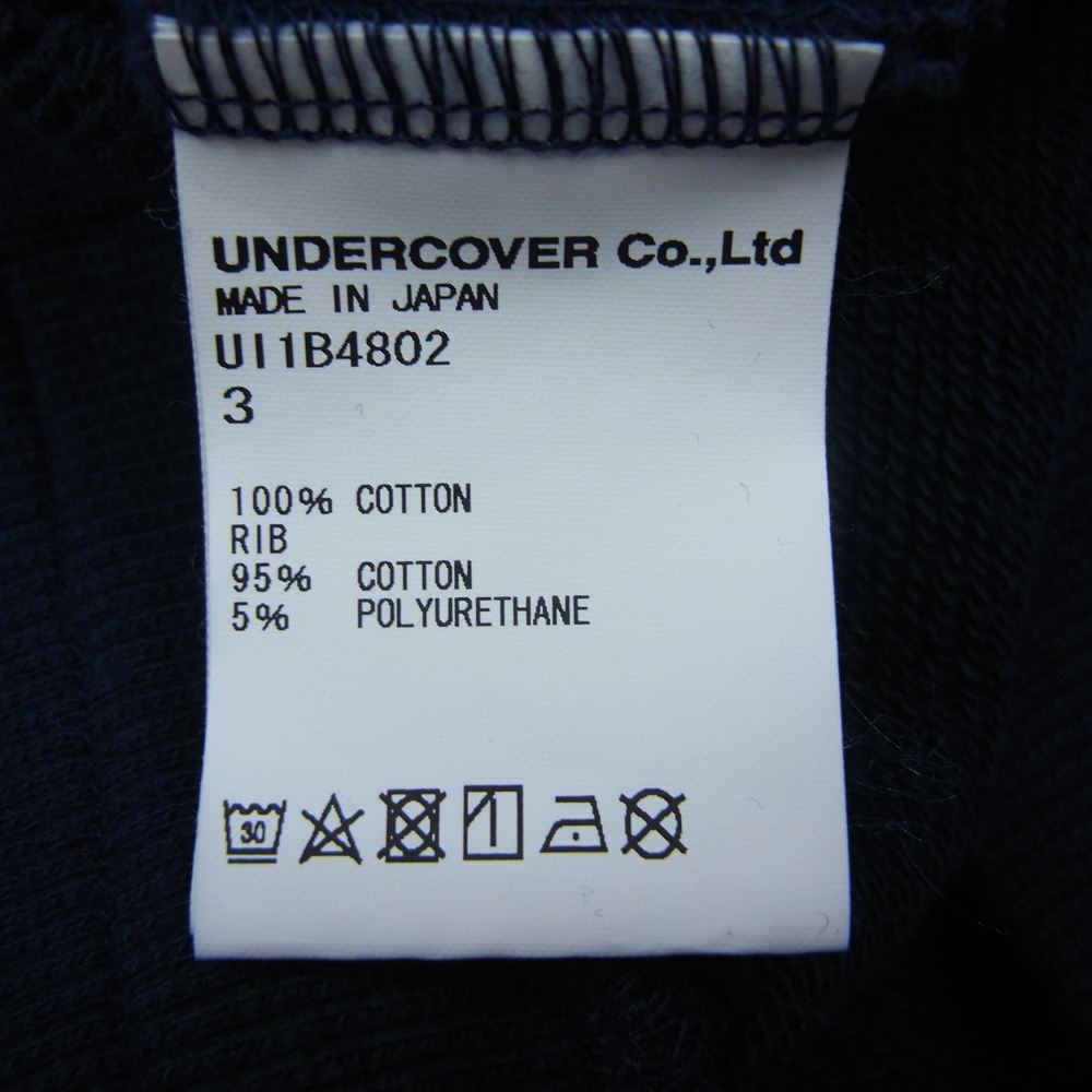 UNDERCOVER アンダーカバー 22SS UI1B4802 Undercoverism アンダーカバーイズム 後カスタム ハギ フーディ 再構築 パーカー ネイビー系 3【中古】