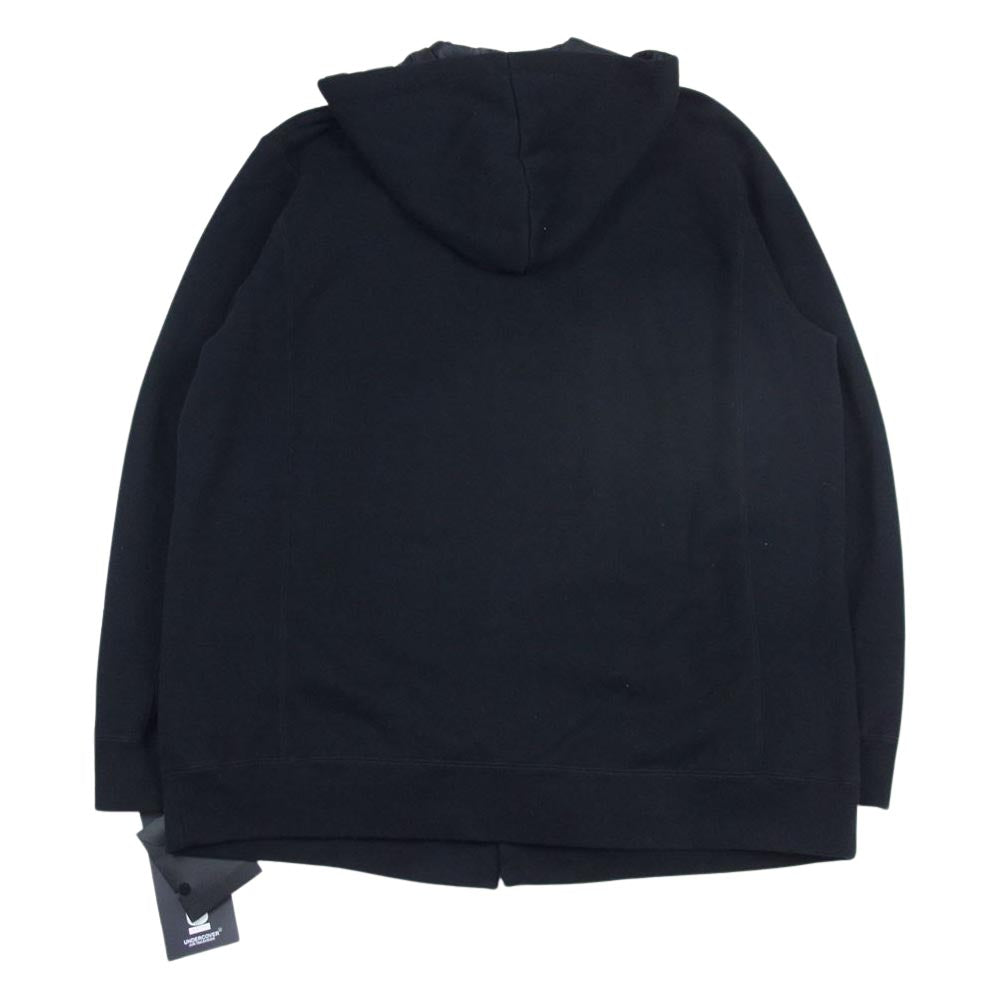 UNDERCOVER アンダーカバー 21AW UC2A4102-1 ビキモウウラケ フード付 ラペル Pe 切替 ジップ スウェット ジャケット ブラック系 4【中古】