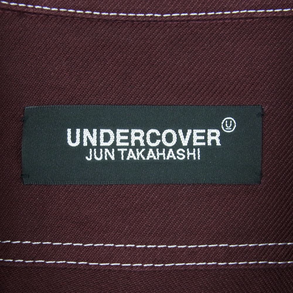 UNDERCOVER アンダーカバー 21SS UC1A4203 コットン ヘリンボーン ドッキング 再構築 カバーオール ジャケット ブラウン系 ボルドー系 3【美品】【中古】