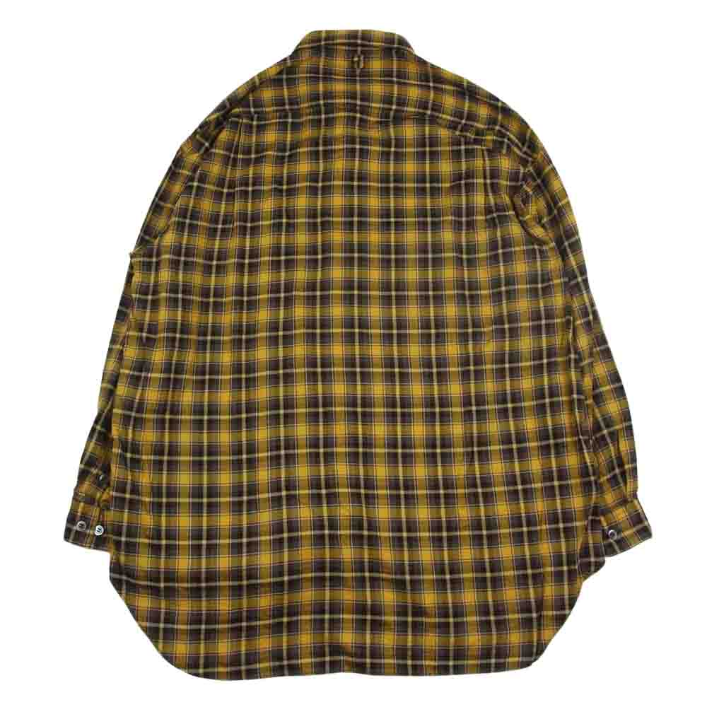 UNDERCOVER アンダーカバー 22SS UI1B44401 Undercoverism アンダーカバーイズム tee切替チェック長袖BIGシャツ 再構築 チェック柄 シャツ イエロー系 3【美品】【中古】