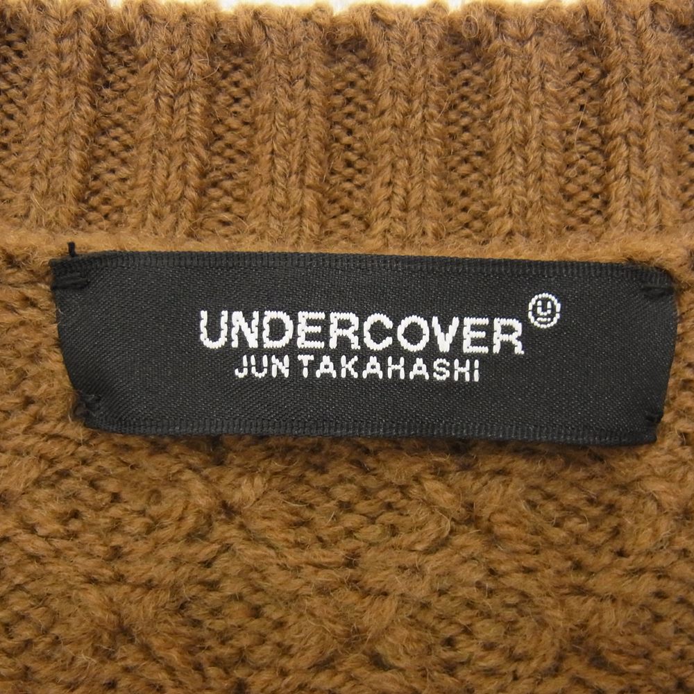 UNDERCOVER アンダーカバー 21AW UC2A4902 ウール カシミア サイドボタンポケット ニット カーディガン ブラウン系 2【中古】