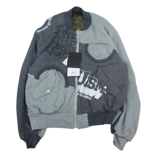 UNDERCOVER アンダーカバー 22SS UI1B4201 Undercoverism アンダーカバーイズム スウェット カスタム ハギ リバーシブル MA-1 再構築 ブルゾン グレー グレー系 3【美品】【中古】