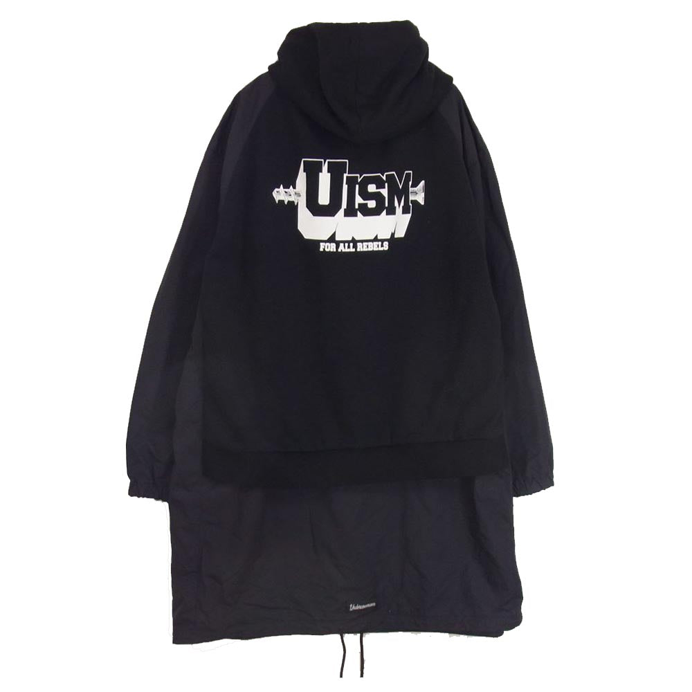UNDERCOVER アンダーカバー 22SS UI1B4302 Undercoverism アンダーカバーイズム ZIPパーカーMIXロングコーチJKT Uism ドッキング 異素材 モッズ コート ブラック系 3【美品】【中古】