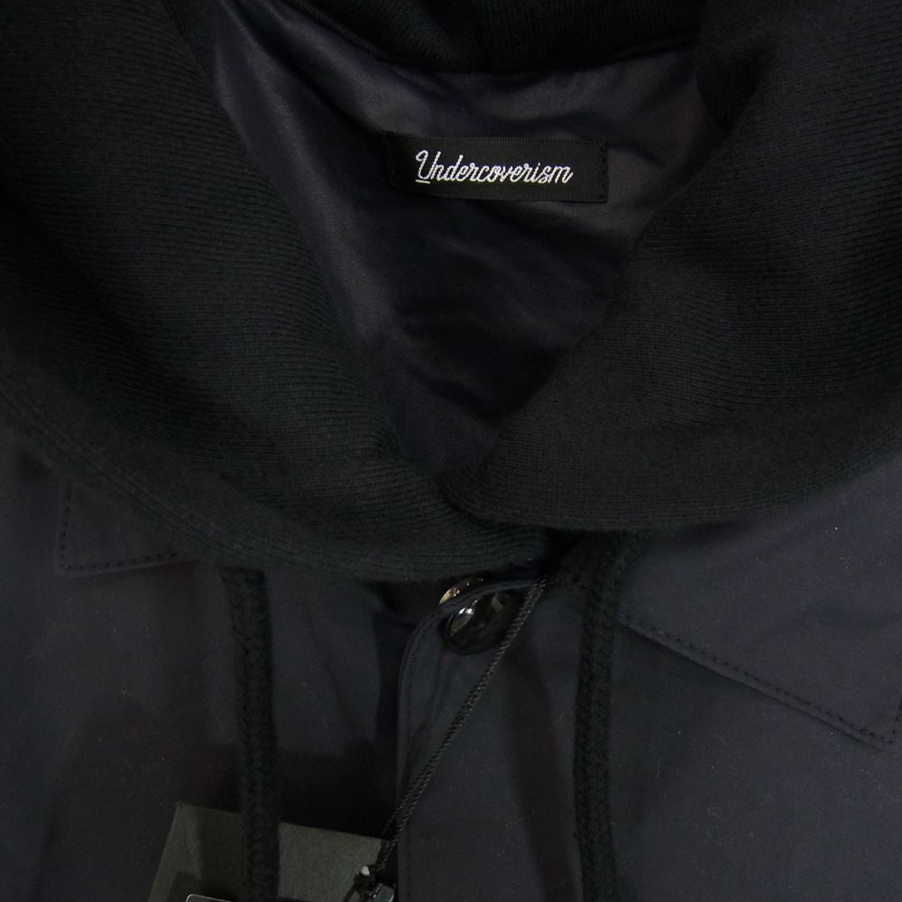 UNDERCOVER アンダーカバー 22SS UI1B4302 Undercoverism アンダーカバーイズム ZIPパーカーMIXロングコーチJKT Uism ドッキング 異素材 モッズ コート ブラック系 3【美品】【中古】