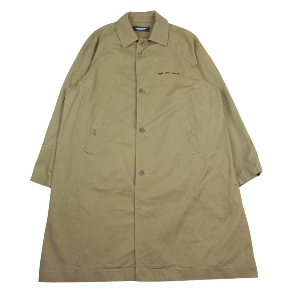 UNDERCOVER アンダーカバー 22SS UC1B4306-2 新しい人 OGRE YOU ASSHOLE コットンチノ ラグラン ステンカラー コート ベージュ系 4【美品】【中古】