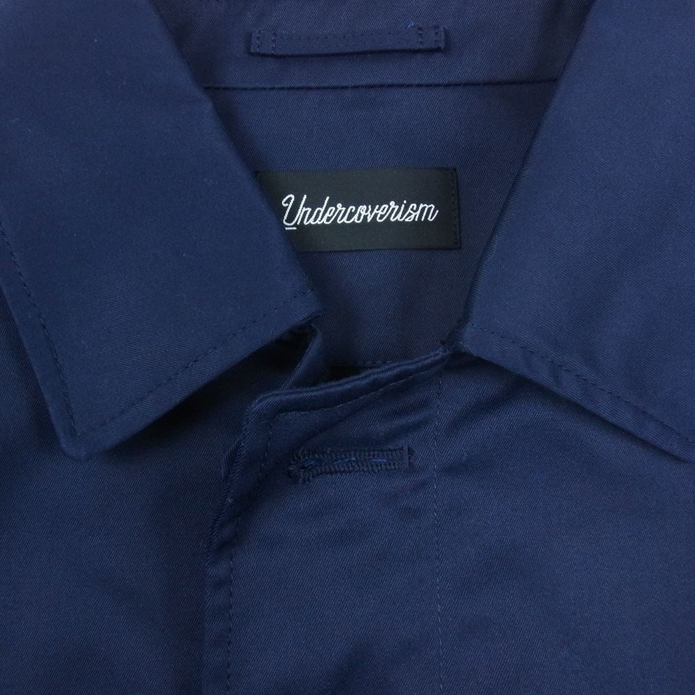 UNDERCOVER アンダーカバー 22SS UI1B4301 Undercoverism アンダーカバーイズム Pe/C ツイル後ハギコート 再構築 ステンカラーコート ネイビー系 4【美品】【中古】