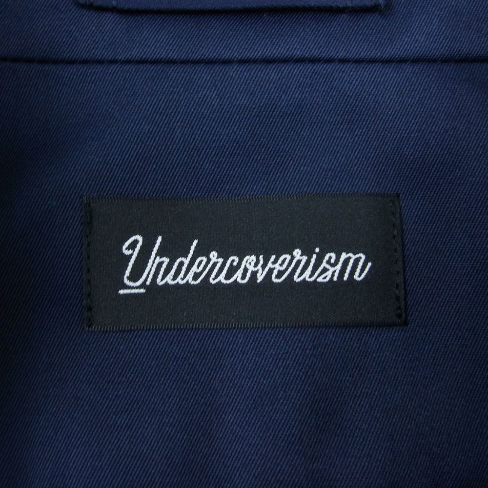 UNDERCOVER アンダーカバー 22SS UI1B4301 Undercoverism アンダーカバーイズム Pe/C ツイル後ハギコート 再構築 ステンカラーコート ネイビー系 4【美品】【中古】