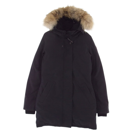 CANADA GOOSE カナダグース 3037L 国内正規品 サザビーリーグ VICTORIA PARKA ヴィクトリア パーカー ダウンコート ダークネイビー系 ブラック系 XS【中古】