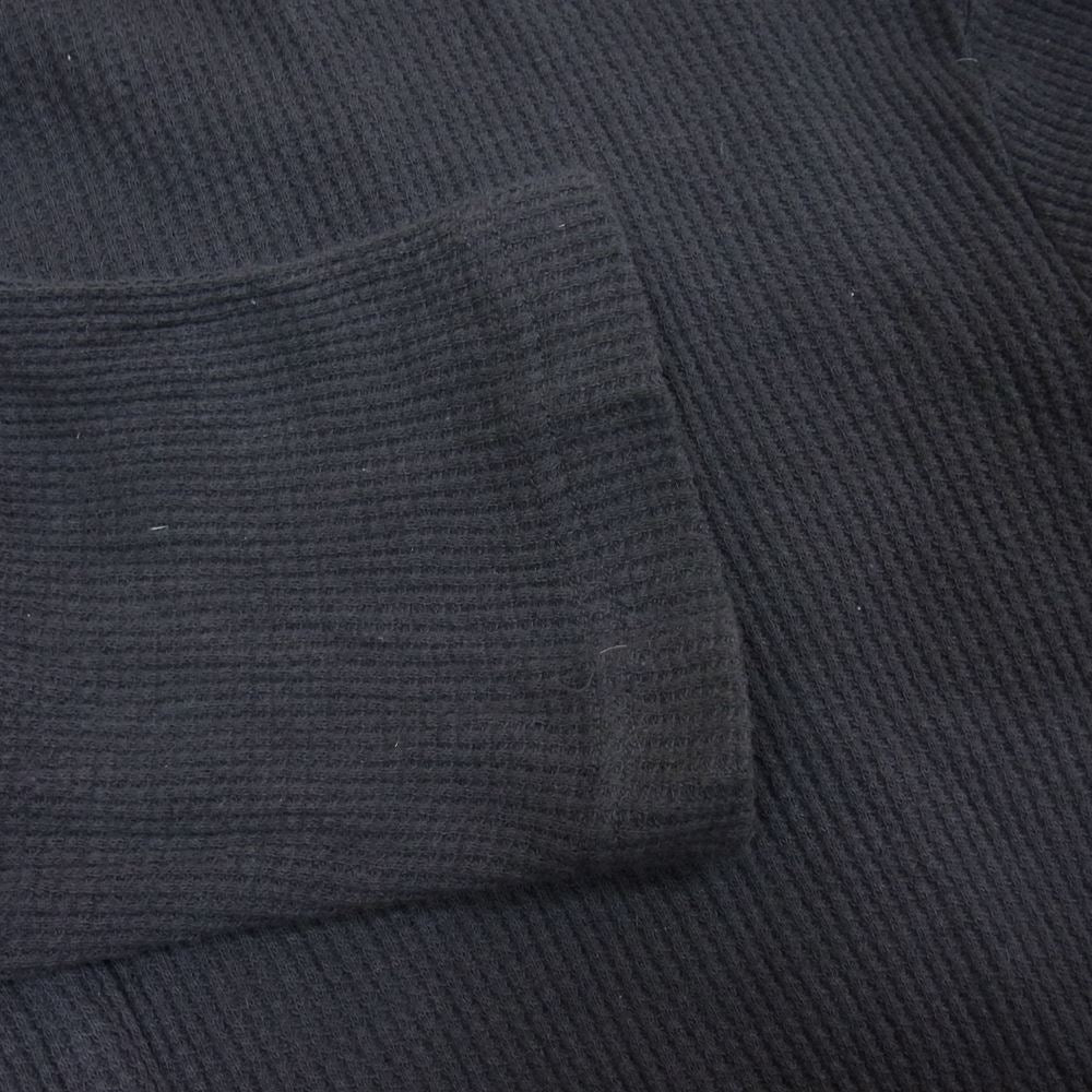 Yohji Yamamoto ヨウジヤマモト REGULATION MEN 21SS HD-T58-072 WAFFLE HENLEY NECK B レギュレーション ヘンリーネック 製品染め ワッフル ロングスリーブTシャツ ブラック系 3【中古】