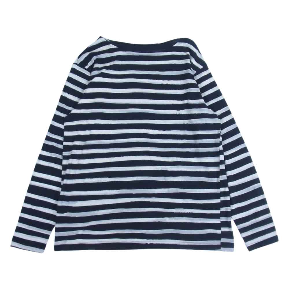 PORTER CLASSIC ポータークラシック ARTIST BORDER LONG T-SHIRT アーティスト ボーダー 長袖 Tシャツ カットソー ブラック系 XL【中古】
