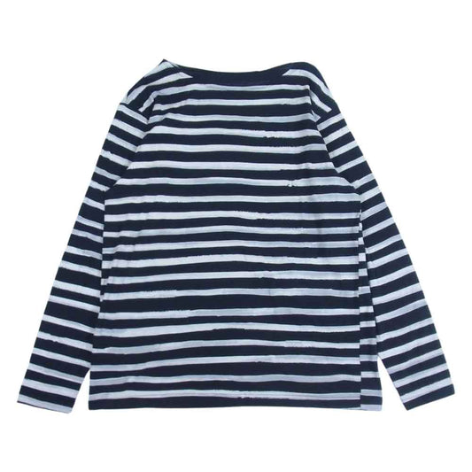 PORTER CLASSIC ポータークラシック ARTIST BORDER LONG T-SHIRT アーティスト ボーダー 長袖 Tシャツ カットソー ブラック系 XL【中古】