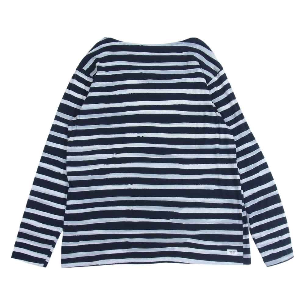 PORTER CLASSIC ポータークラシック ARTIST BORDER LONG T-SHIRT アーティスト ボーダー 長袖 Tシャツ カットソー ブラック系 XL【中古】