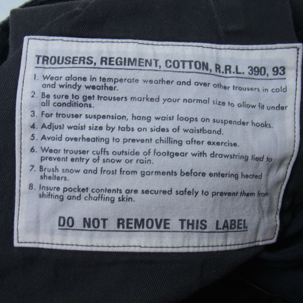 RRL ダブルアールエル 390 TROUSERS CARGO PANT カーゴ トラウザーズ パンツ ブラック系 34【中古】