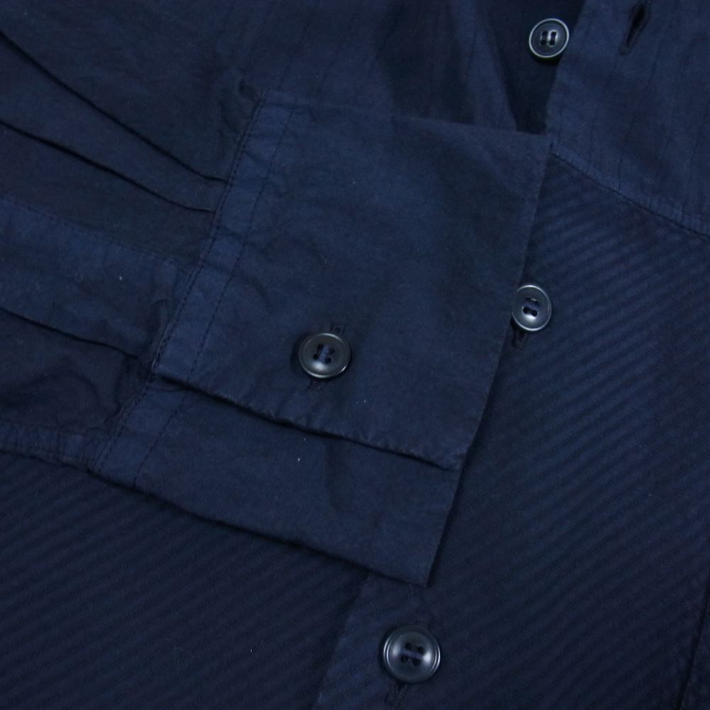 ケイシーケイシー 19HC278 バンドカラー ポケット付き 切替 長袖 シャツ ブラック系 M【中古】