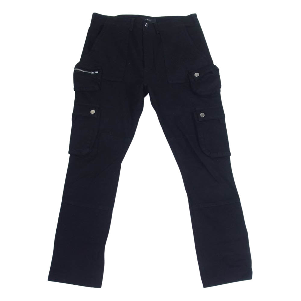 アミリ ストレッチ ボタンフライ カーゴポケット パンツ ブラック系 34【中古】